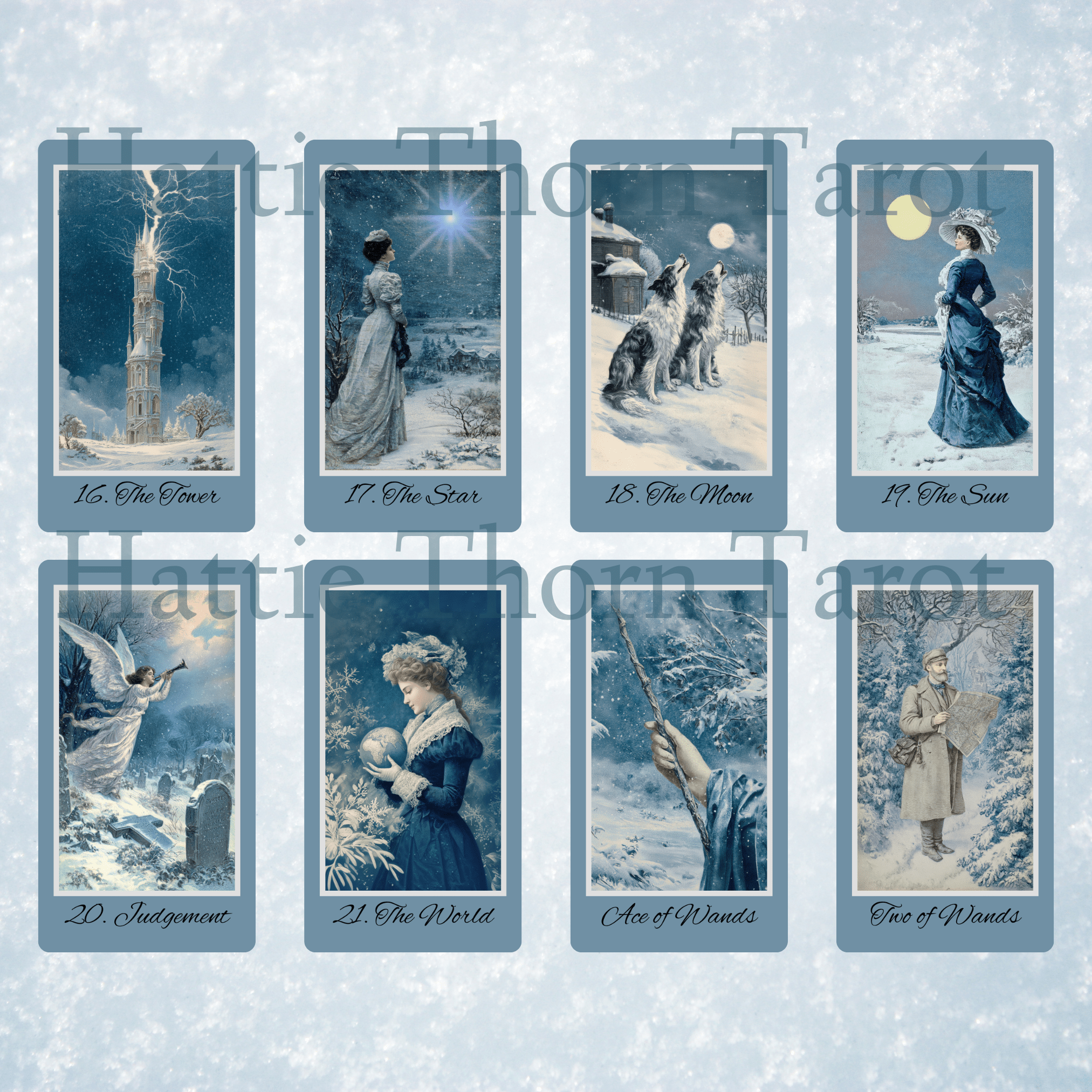 Wintertide Tarot 🌨️ A soft - spoken 78 - card deck for solstice readings, frosted truths, and lamplit stillness. - Hattie Thorn Tarot
